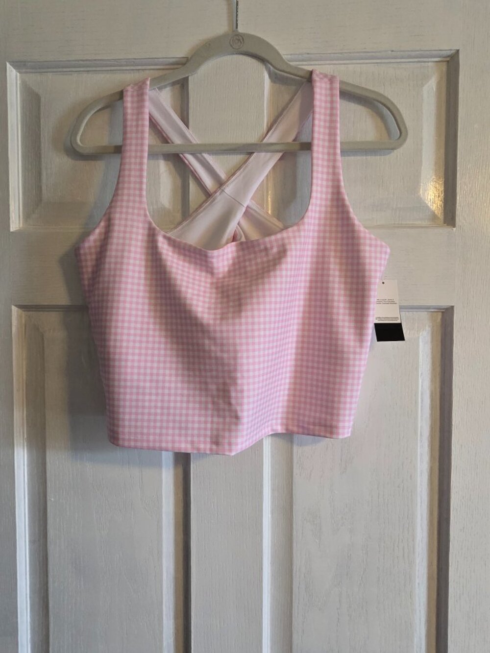Abercrombie YPB active skort and top, size XL top, size L bottom, gingham NWT